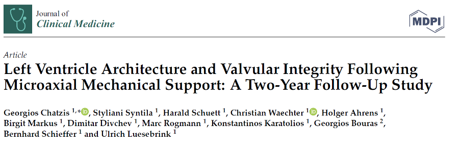 Image of the medical article about left ventricular architecture and valvular integrity following microaxial mechanical support